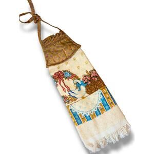 Vintage Kitchen Hand Towel Blue Ribbon Goose Cottage Granny Core Cannon EVC